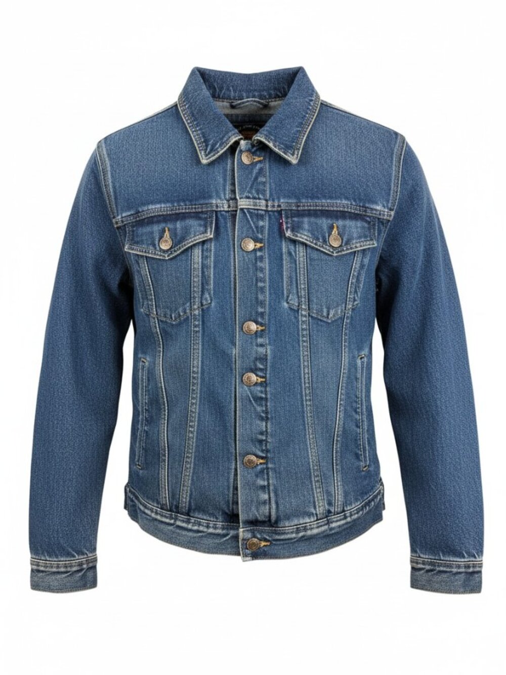 Vintage 90s Route 66 Denim Trucker Jacket Medium Wash [M]